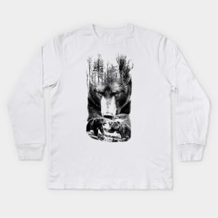 Bear Forest Kids Long Sleeve T-Shirt